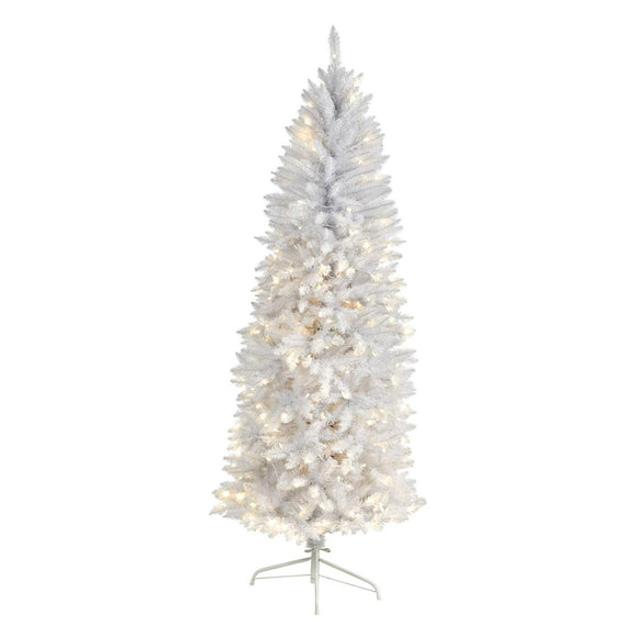 6' White Christmas Tree Pre-Lighted With 1790 Lights And 743 Tips