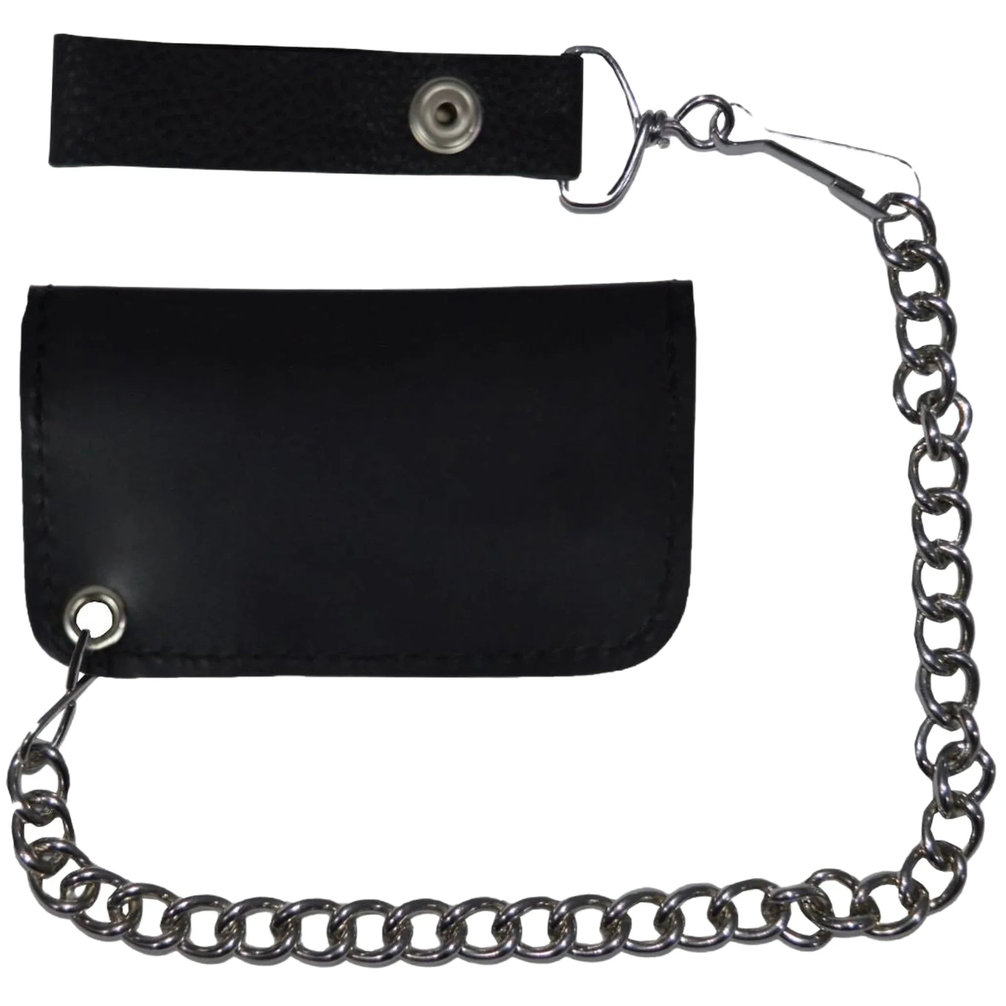 Black Leather Motorcycle Chain Coins Wallet Dream Apparel Bifold Compact