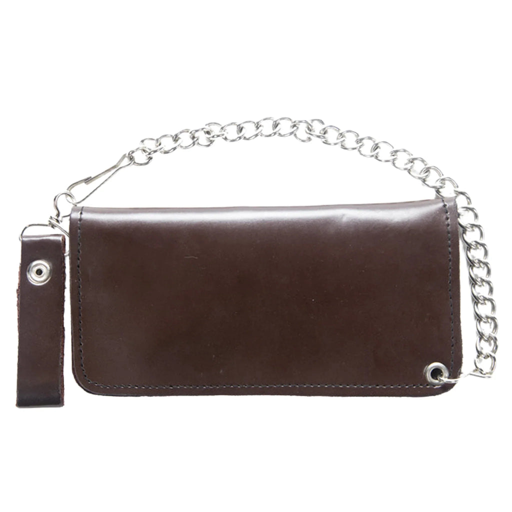 Brown Bifold Motorcycle Chain Wallet Dream Apparel Secure Leather