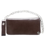 Brown Bifold Motorcycle Chain Wallet Dream Apparel Secure Leather