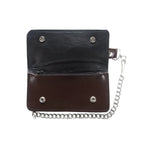 Brown Bifold Motorcycle Chain Wallet Dream Apparel Secure Leather
