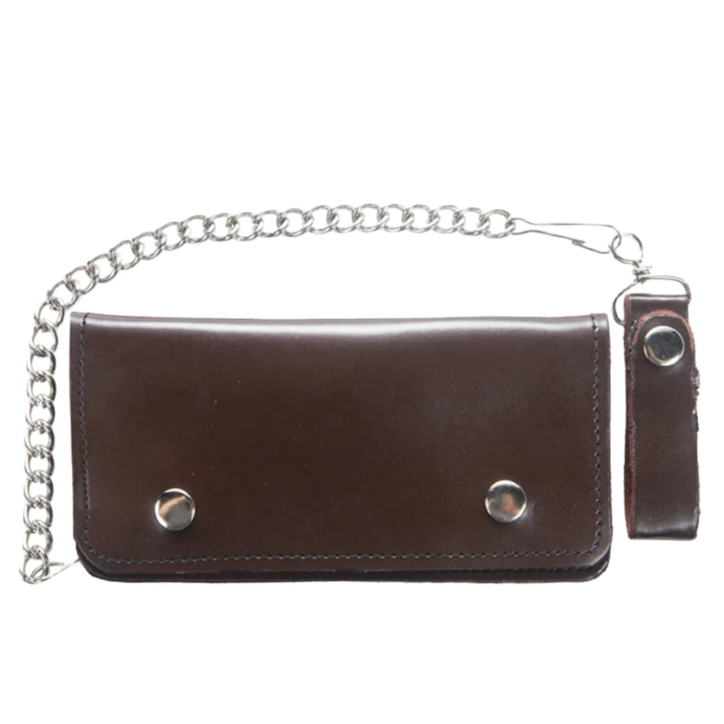 Brown Bifold Motorcycle Chain Wallet Dream Apparel Secure Leather