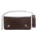 Brown Bifold Motorcycle Chain Wallet Dream Apparel Secure Leather