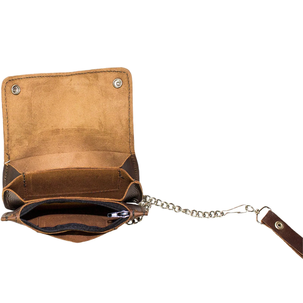 Heavy Duty Brown Leather Chain Wallet