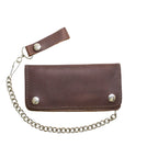 Heavy Duty Brown Leather Chain Wallet