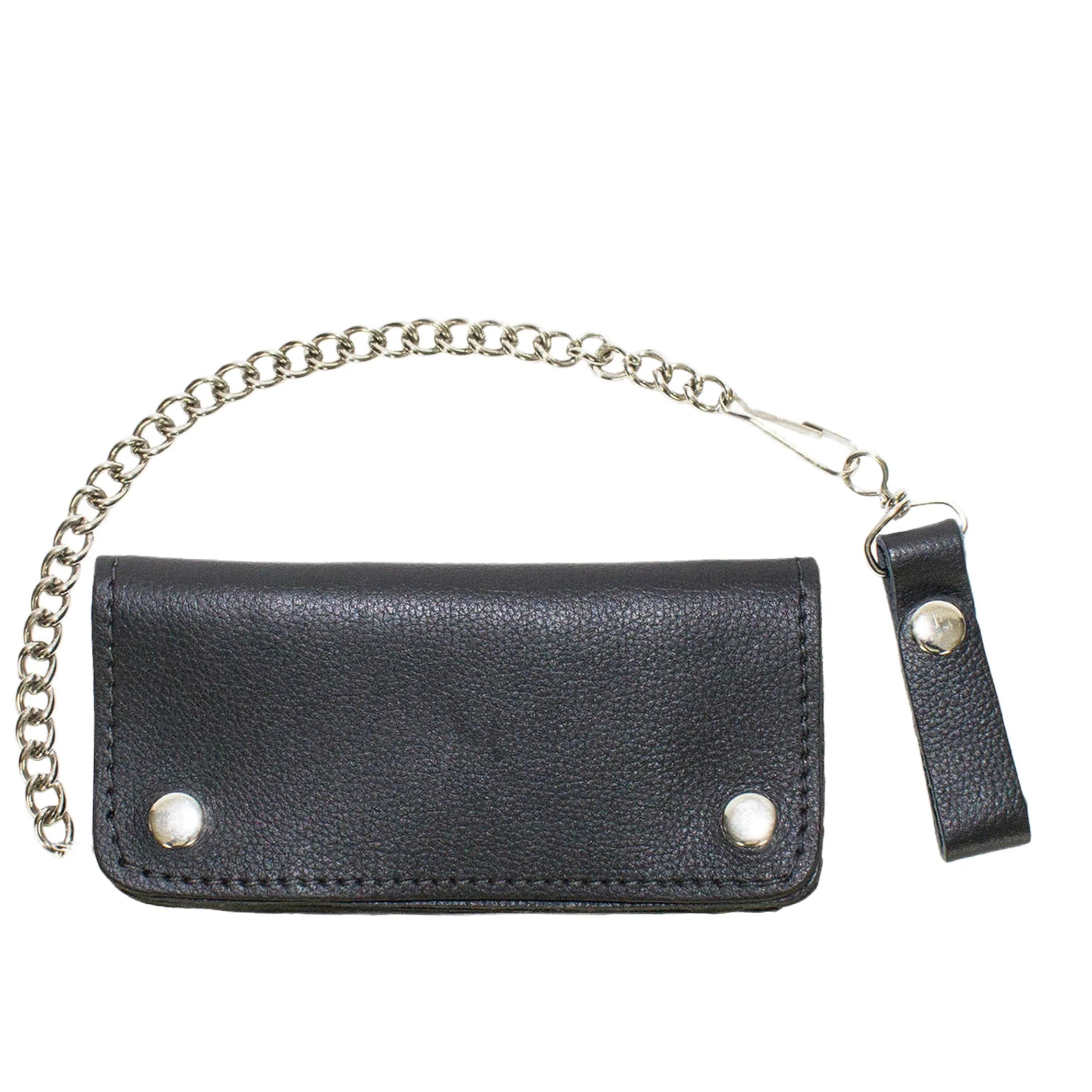 Heavy Duty Black Leather Motorcycle Chain Wallet