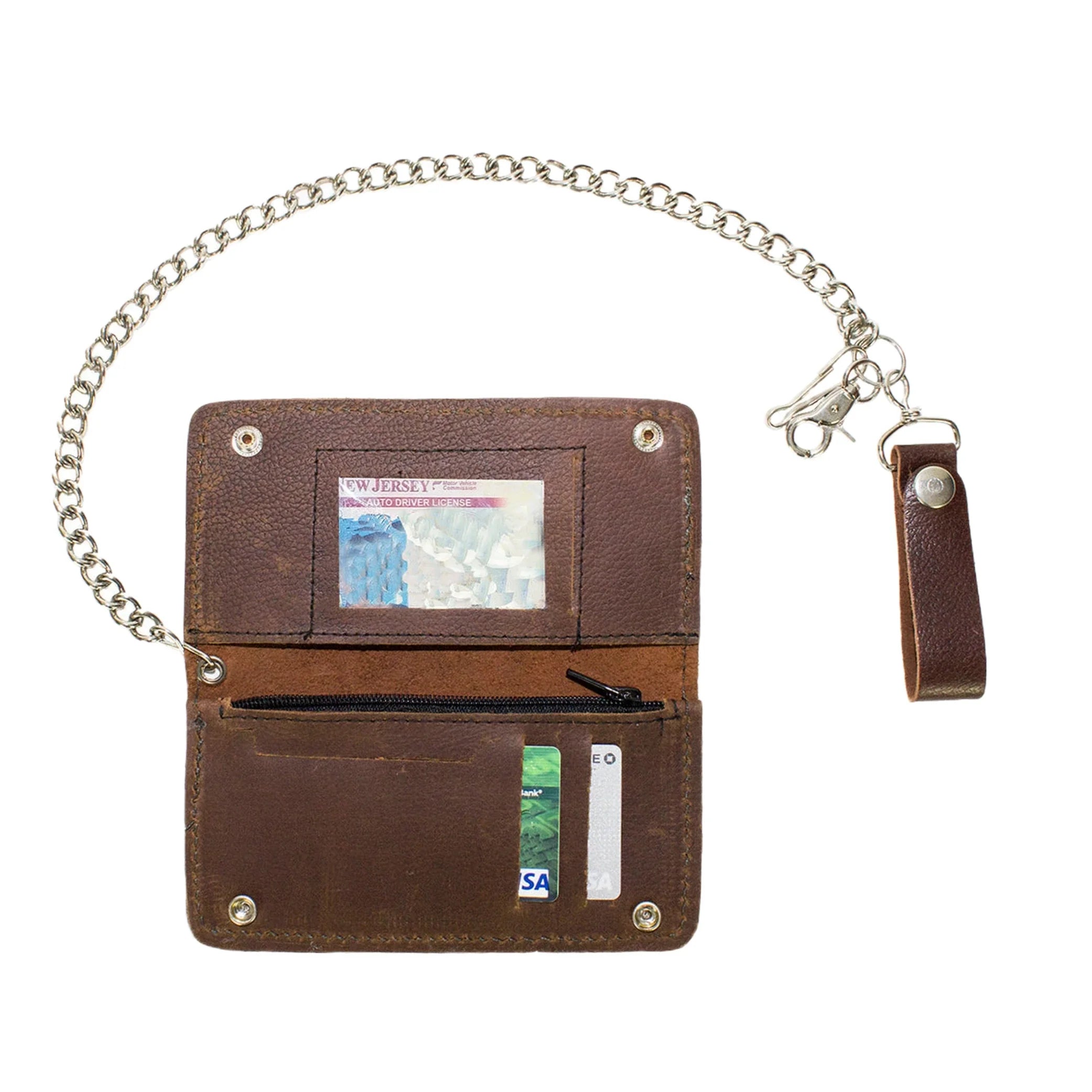 Dream Apparel Heavy Duty Dark Brown Leather Chain Wallet