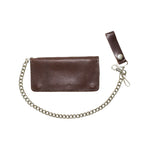 Heavy Duty Full Grain Brown Leather Chain Wallet
