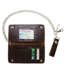 Heavy Duty Full Grain Brown Leather Chain Wallet
