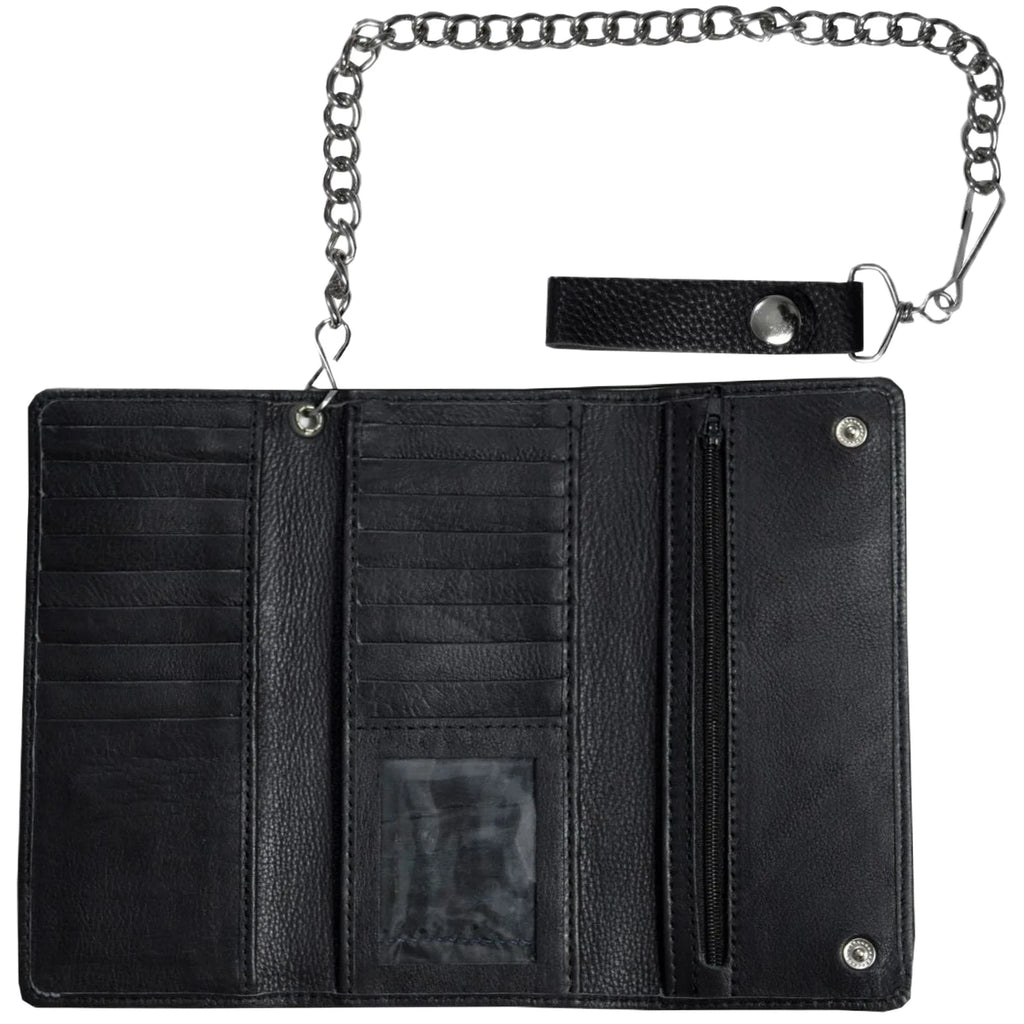 Biker Bifold Chain Wallet Dream Apparel Heavy Duty Credit Card Slots