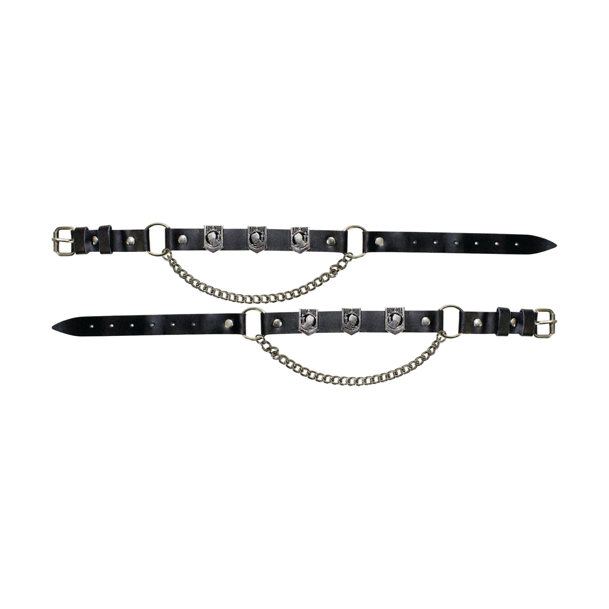 Pow MIA Boot Chains Dream Apparel PVC Leather 17 Inch Adjustable Set