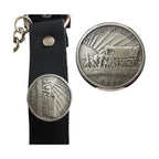 Black Leather Biker Boot Chains Dream Apparel Oregon Trail Coin Adjustable