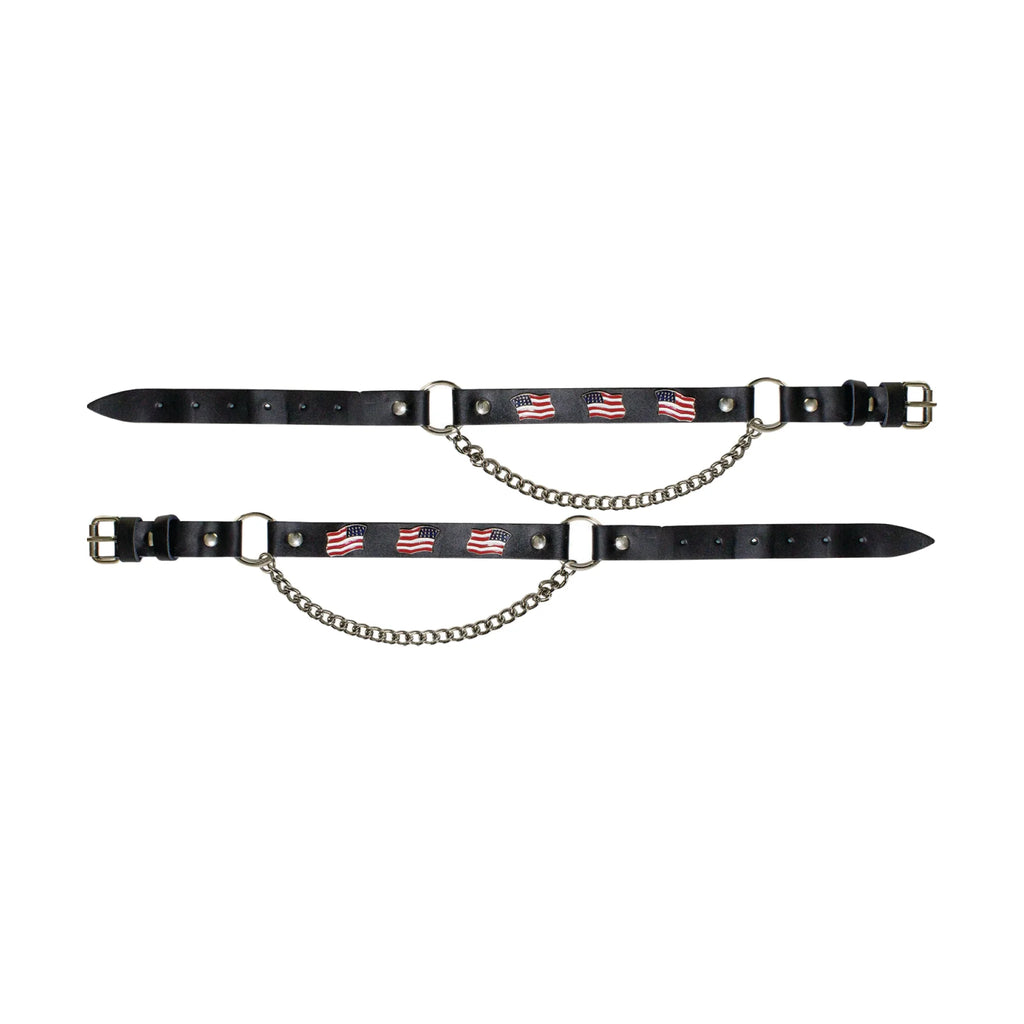 American Flag Boot Chains Dream Apparel 17 Inch Adjustable PVC Leather Look