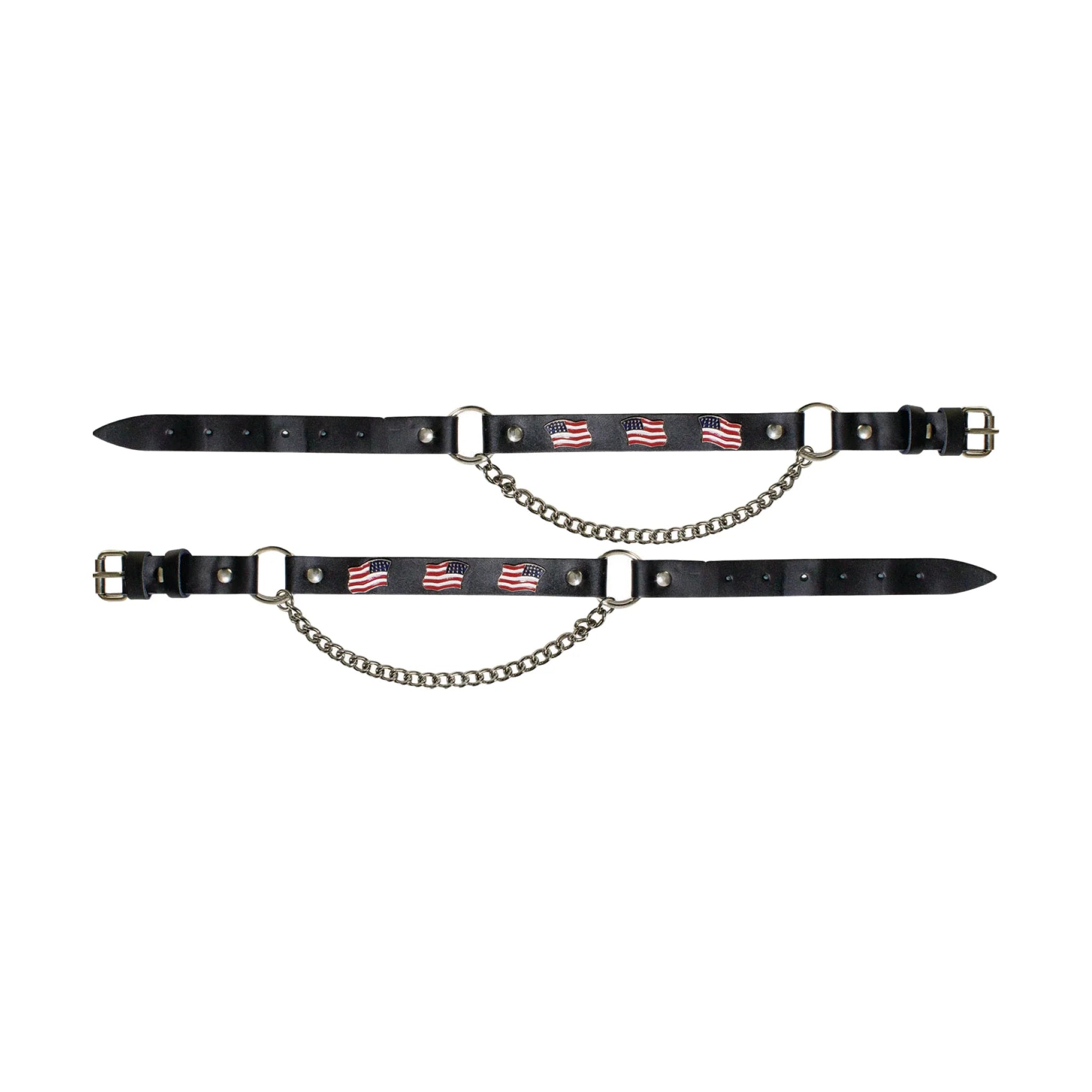 American Flag Boot Chains Dream Apparel 17 Inch Adjustable PVC Leather Look
