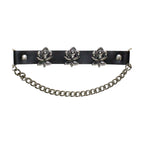 Detailed Rose Boot Chains Dream Apparel PVC Leather Like Adjustable 17 Inch Set