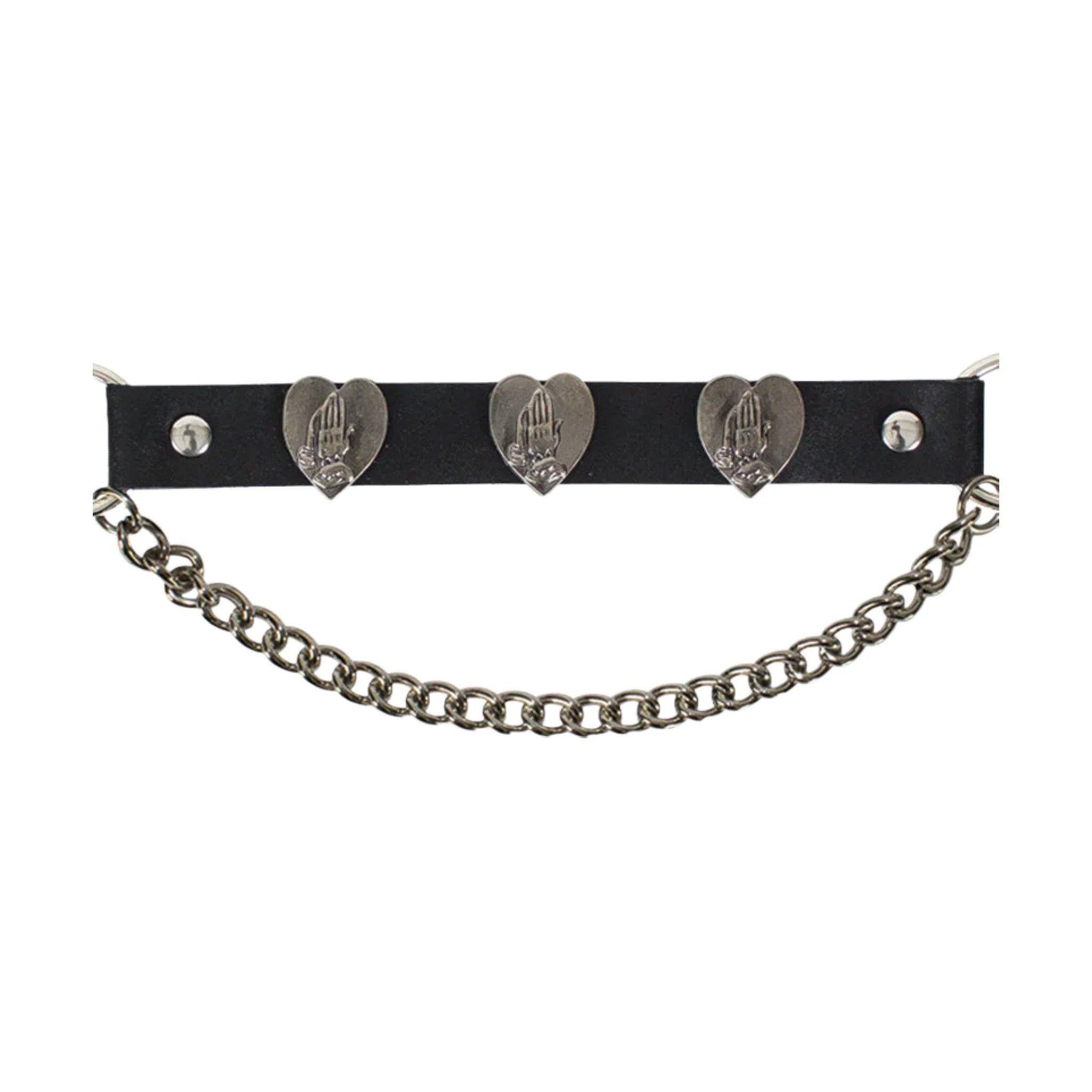 Praying Hands Boot Chains Dream Apparel PVC Leather Like Adjustable 17 Inch