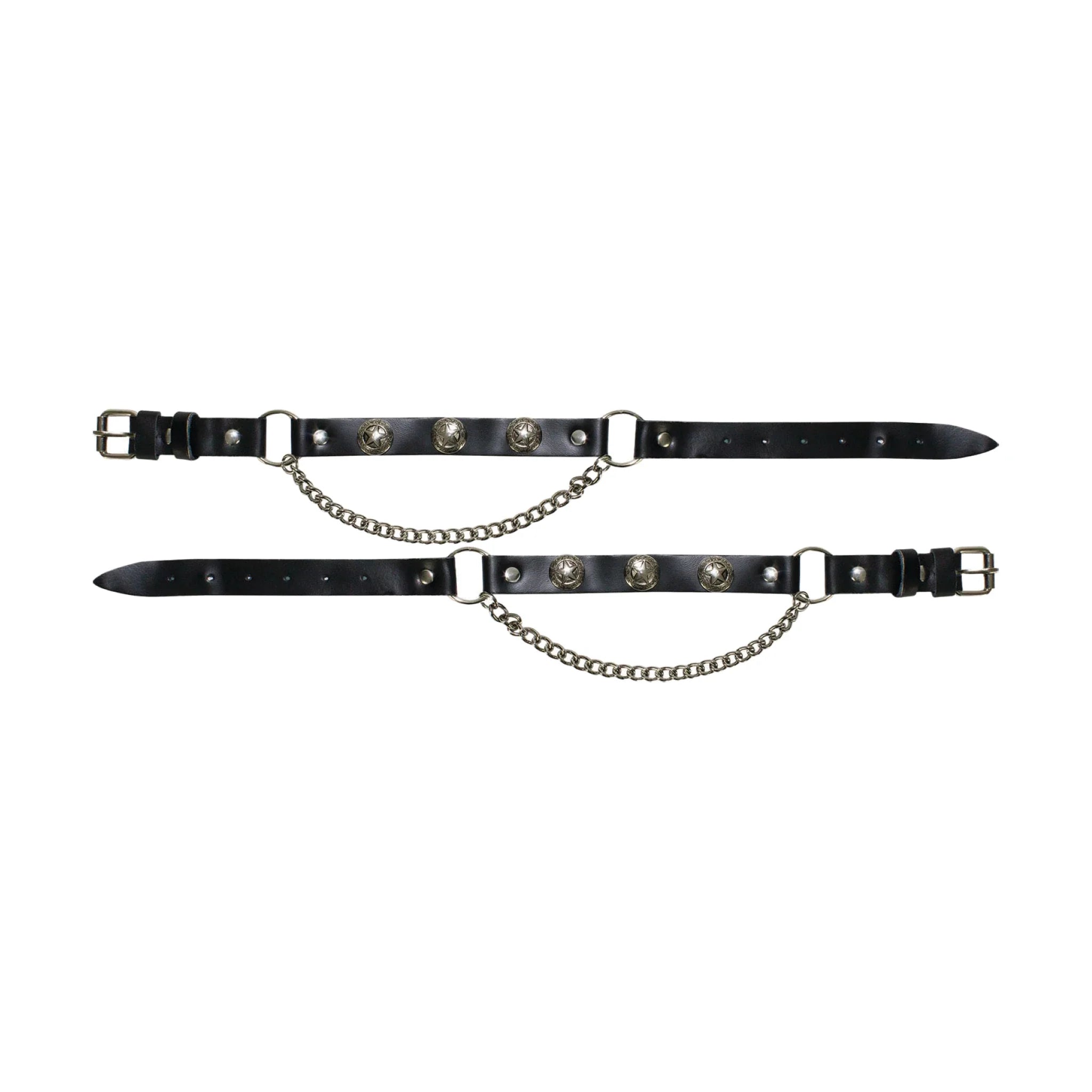 Texas Star Boot Chains Dream Apparel Adjustable PVC Leather Style 17 Inch Set