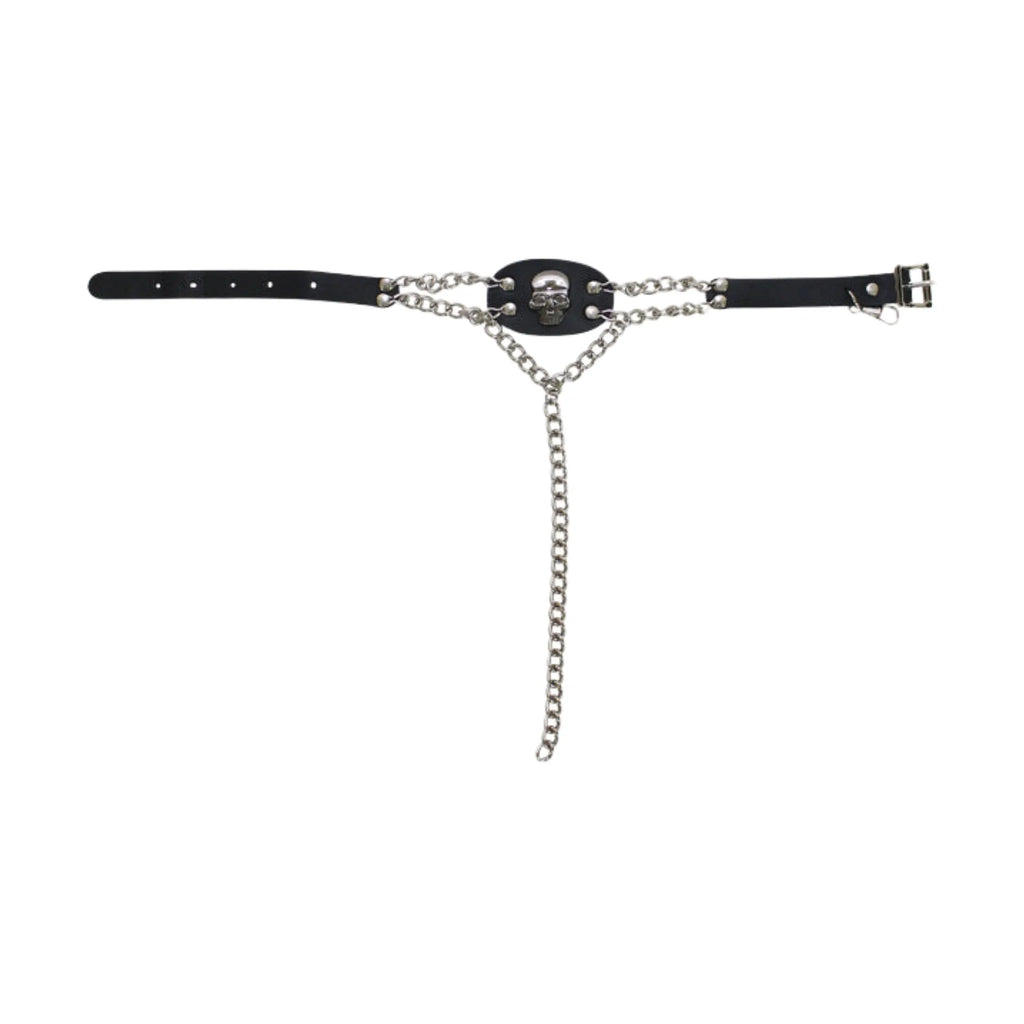 Chrome Skull Boot Chain Durable PVC Belt Triple Chrome Chains Stylish Accessory
