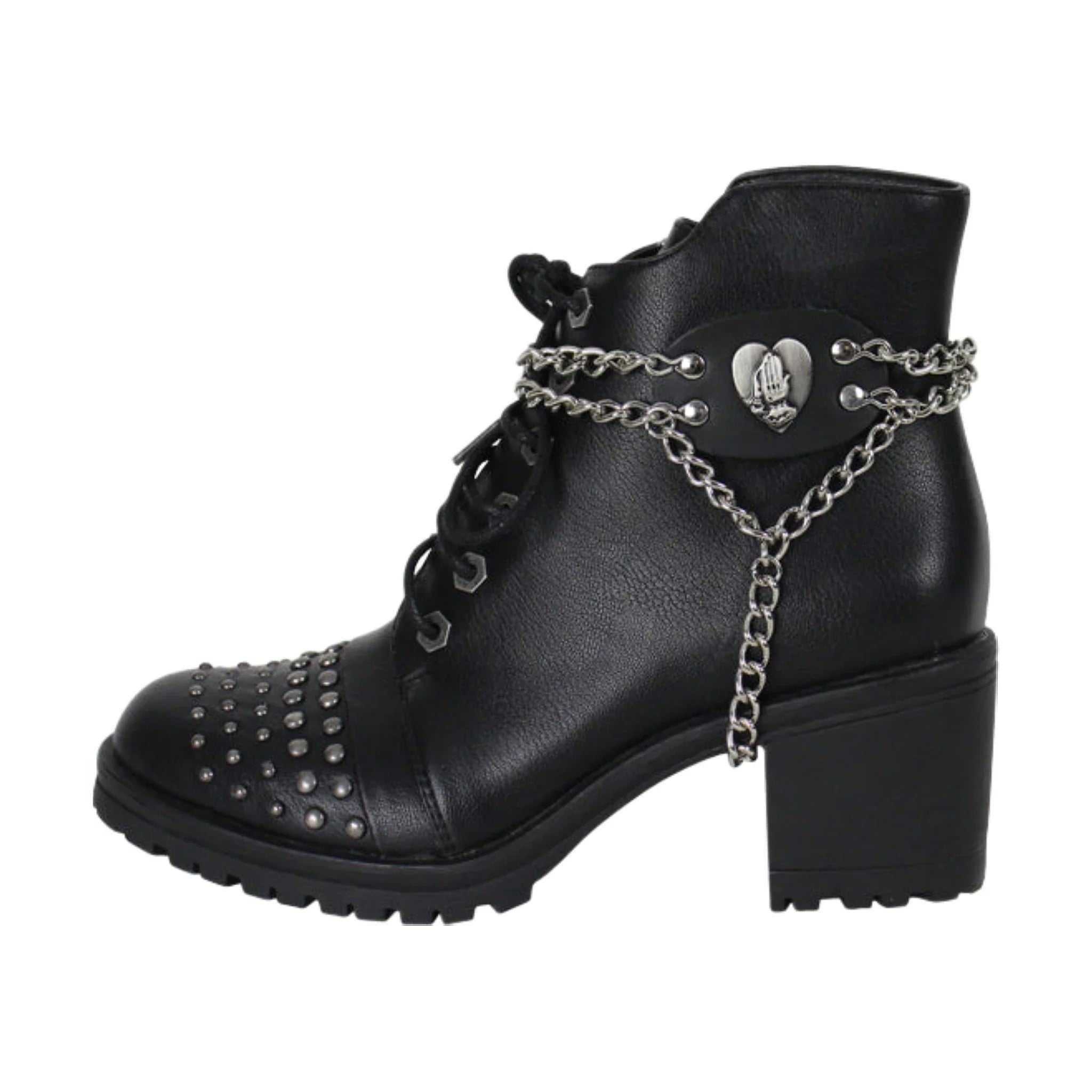 Praying Hands Inside A Heart Boot Chain