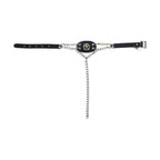 Police Star Boot Chain Chrome Gold Triple Chain Durable PVC Belt Biker Style