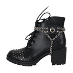 Police Star Boot Chain Chrome Gold Triple Chain Durable PVC Belt Biker Style