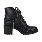 4 Leaf Clover Boot Chain Dark Green PVC Belt Chrome Stylish Biker Accessory