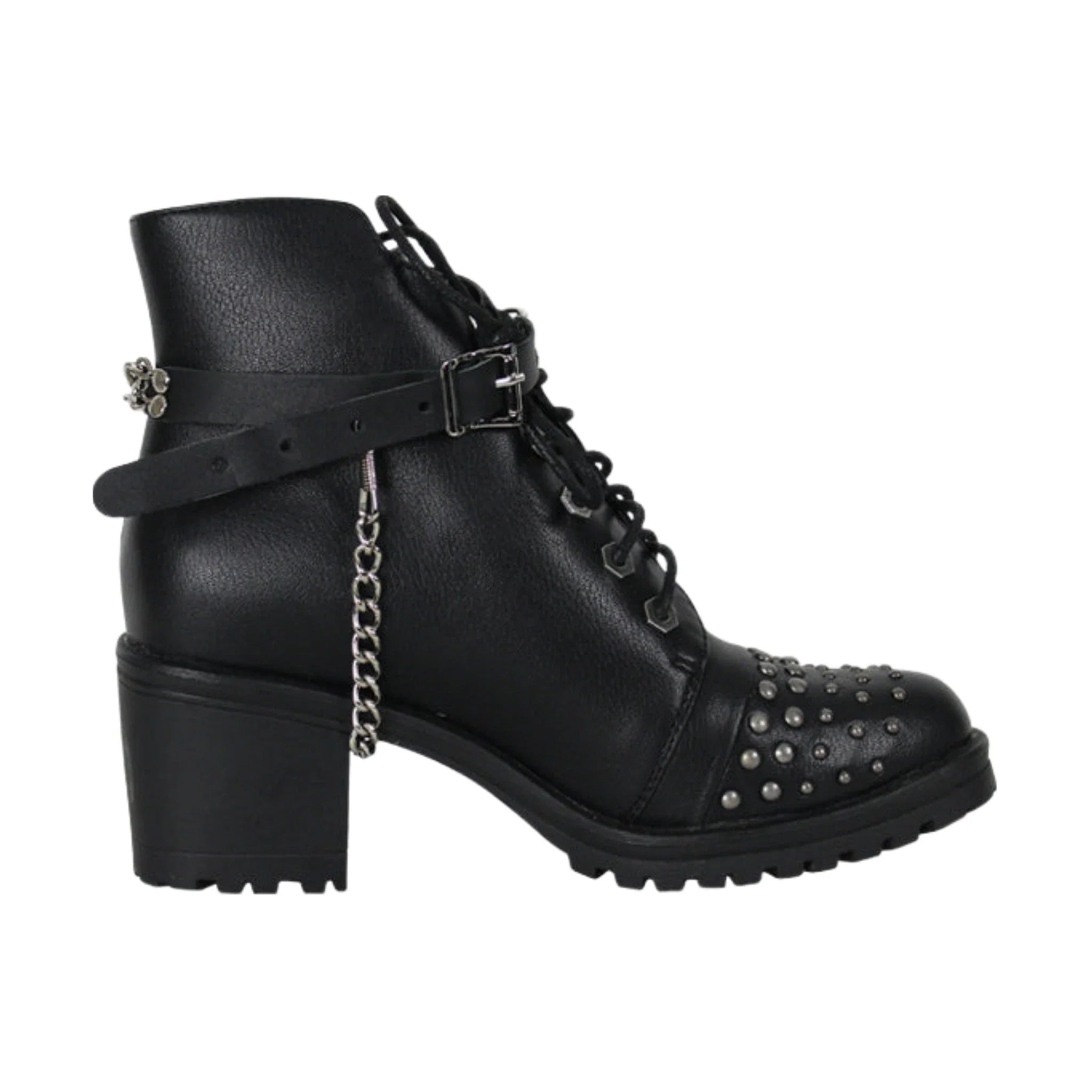 Chrome And Red Heart - Rose Boot Chain, Sells as Pair