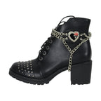 Chrome And Red Heart - Rose Boot Chain, Sells as Pair