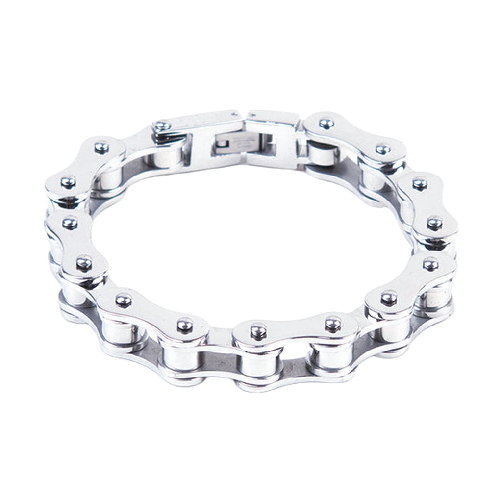3/8 Inch Stainless Steel Single Link Chain Bracelet Durable Secure Clasp