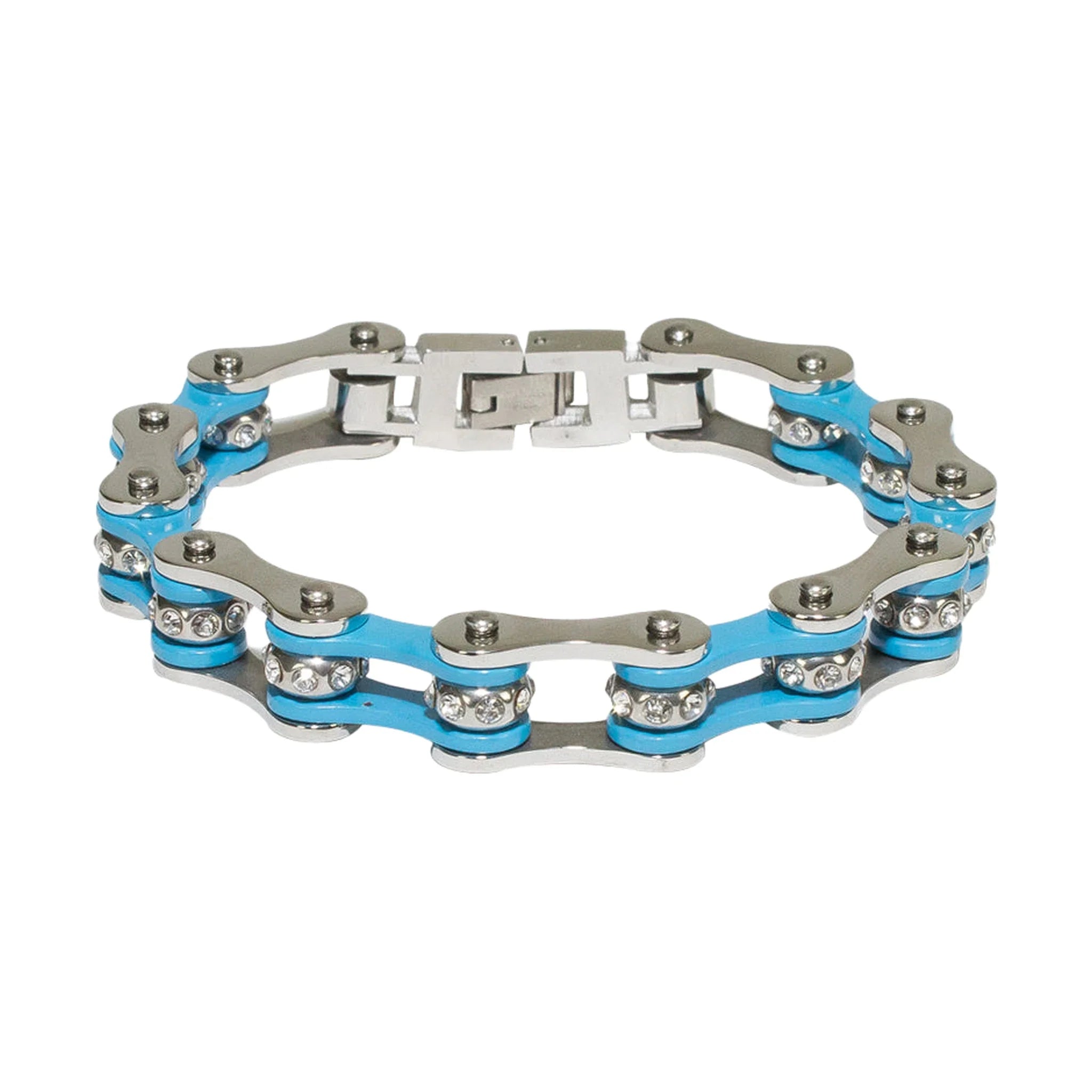 Blue Stainless Steel Chain Bracelet