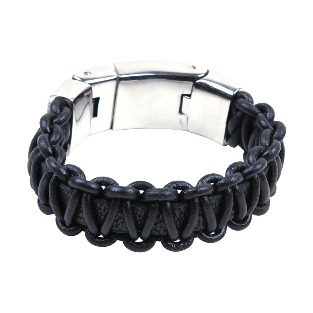Black Woven Leather Bracelet