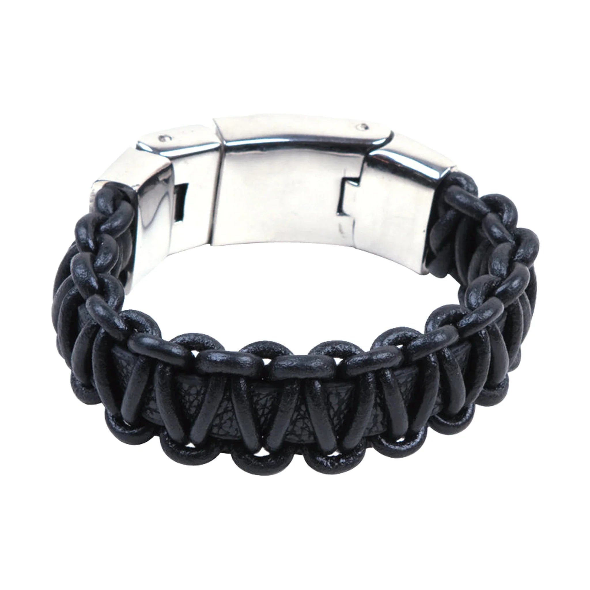 Black Woven Leather Bracelet