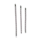 Motorcycle Bracelet Chrome Purple White Squared Links Clear Gemstones Multiple Sizes