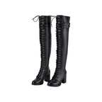 Ladies Knee High Laced Boots By Dream Apparel