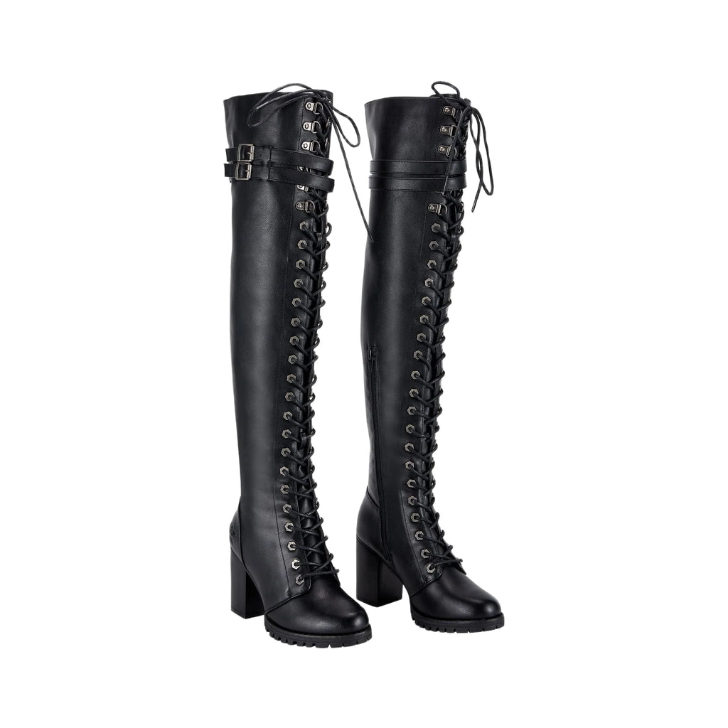 Ladies Knee High Laced Boots By Dream Apparel