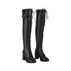 Ladies Knee High Laced Boots By Dream Apparel