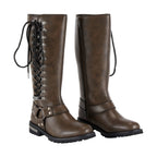 Dream Apparel® Women Long Biker Boots Brown
