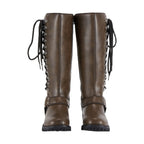 Dream Apparel® Women Long Biker Boots Brown