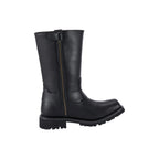 Dream Apparel Men's Motorcycle Riding Mid Calf Boot Square Toe Side Zipper Biker Boots Waterproof PU