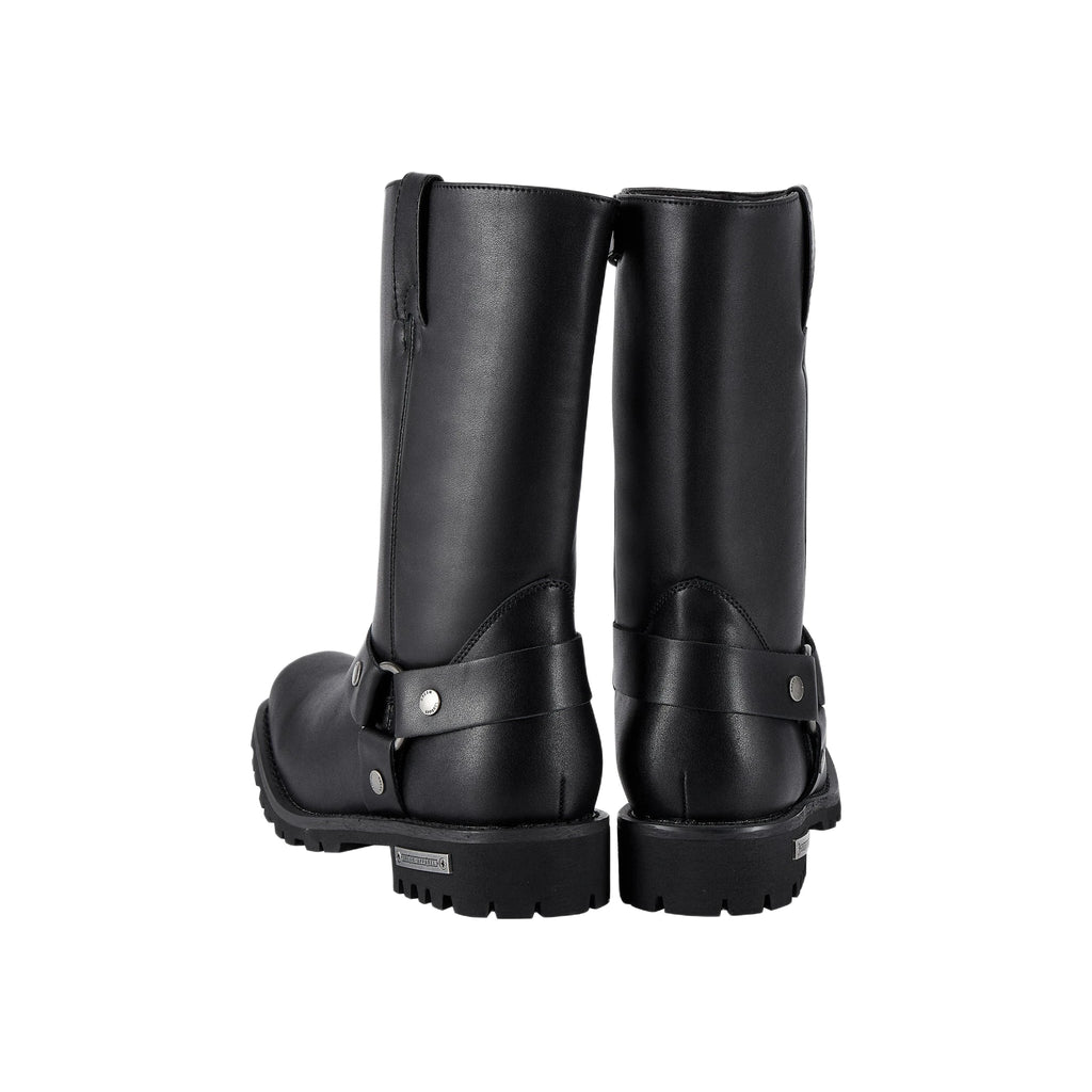 Dream Apparel Men's Motorcycle Riding Mid Calf Boot Square Toe Side Zipper Biker Boots Waterproof PU