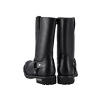 Dream Apparel Men's Motorcycle Riding Mid Calf Boot Square Toe Side Zipper Biker Boots Waterproof PU