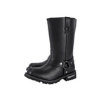 Dream Apparel Men's Motorcycle Riding Mid Calf Boot Square Toe Side Zipper Biker Boots Waterproof PU