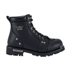 Dream Apparel Men's Motorcycle Riding Boots Waterproof Black Faux Leather Side Zipper Low Heel