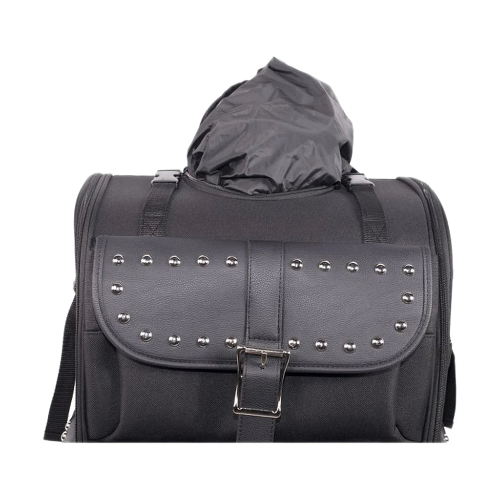 Dream Apparel Large PVC Motorcycle Sissybar Bag With Studs