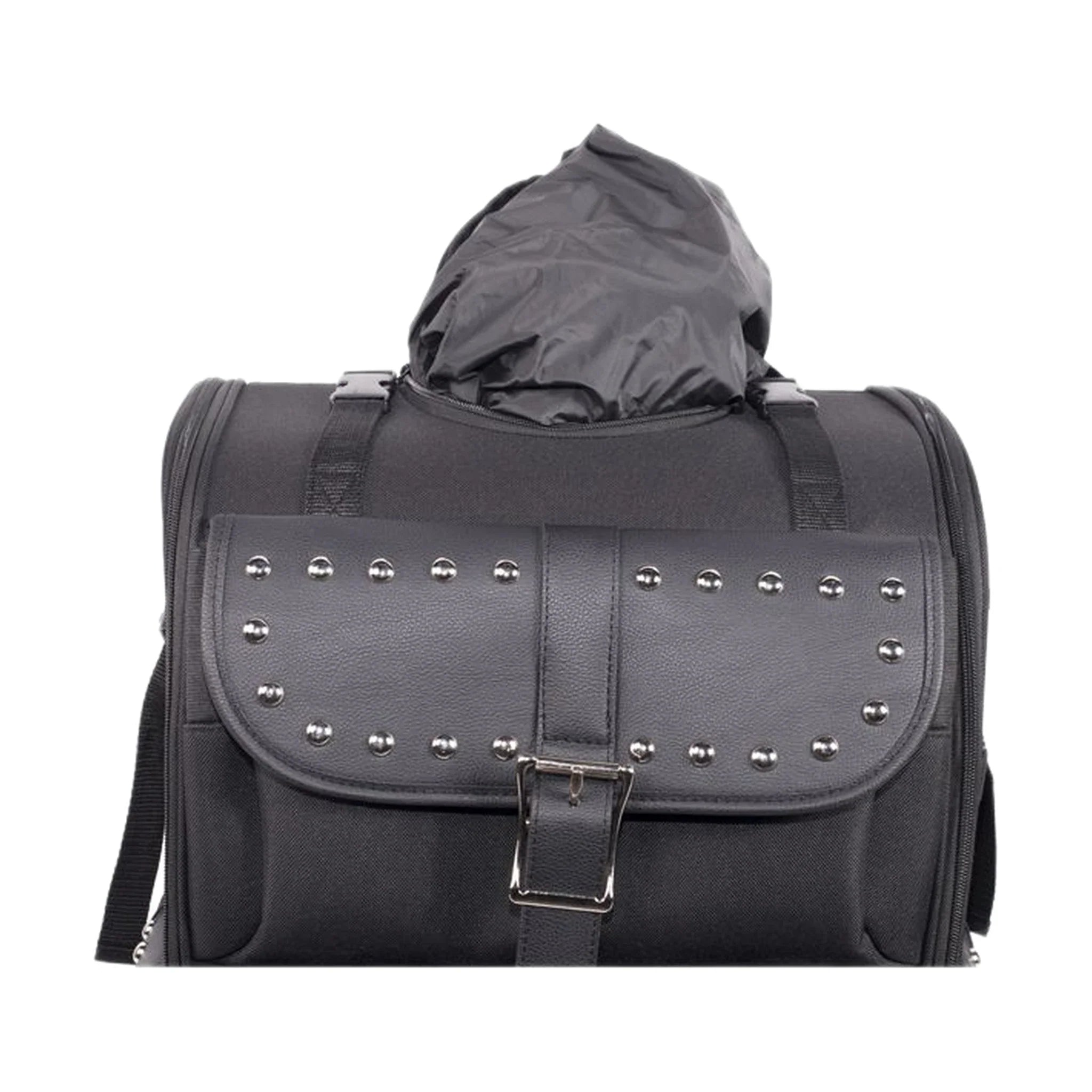 Dream Apparel Large PVC Motorcycle Sissybar Bag With Studs