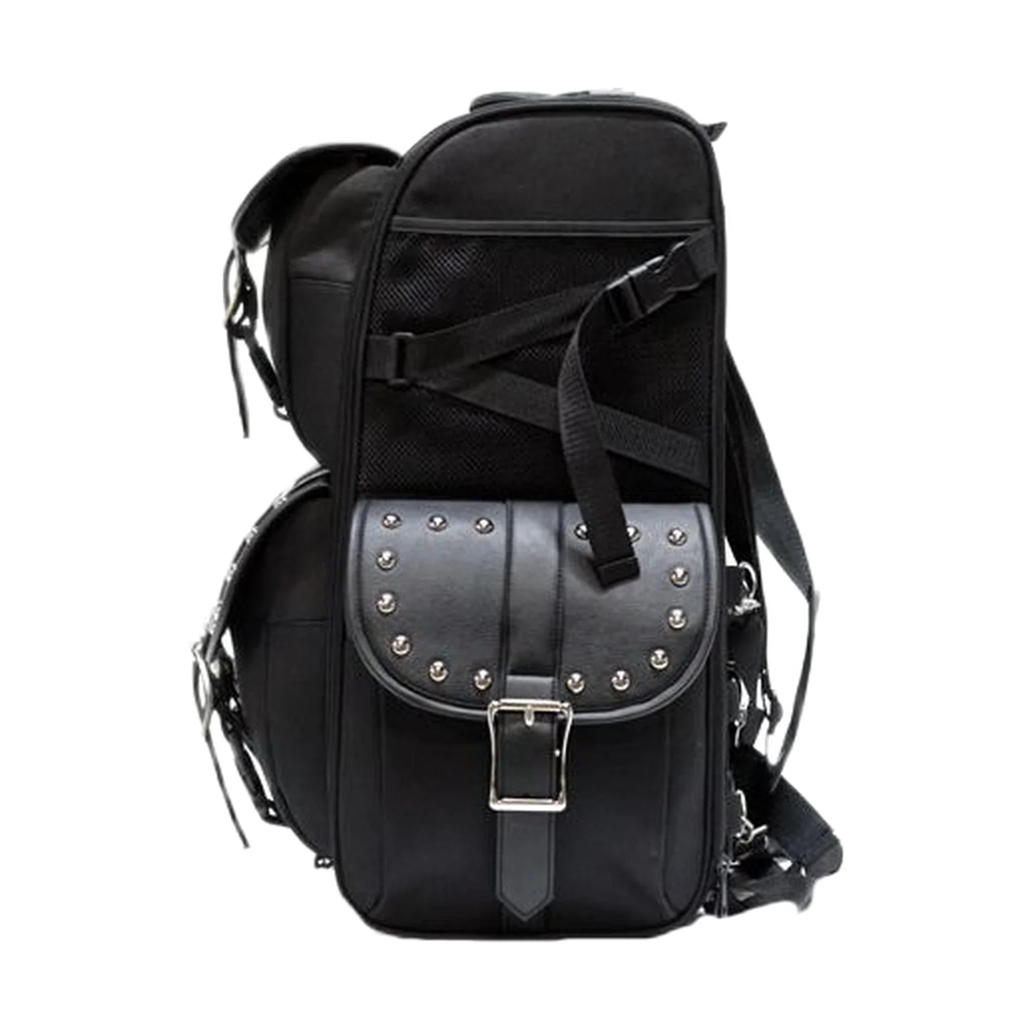 Dream Apparel Large PVC Motorcycle Sissybar Bag With Studs