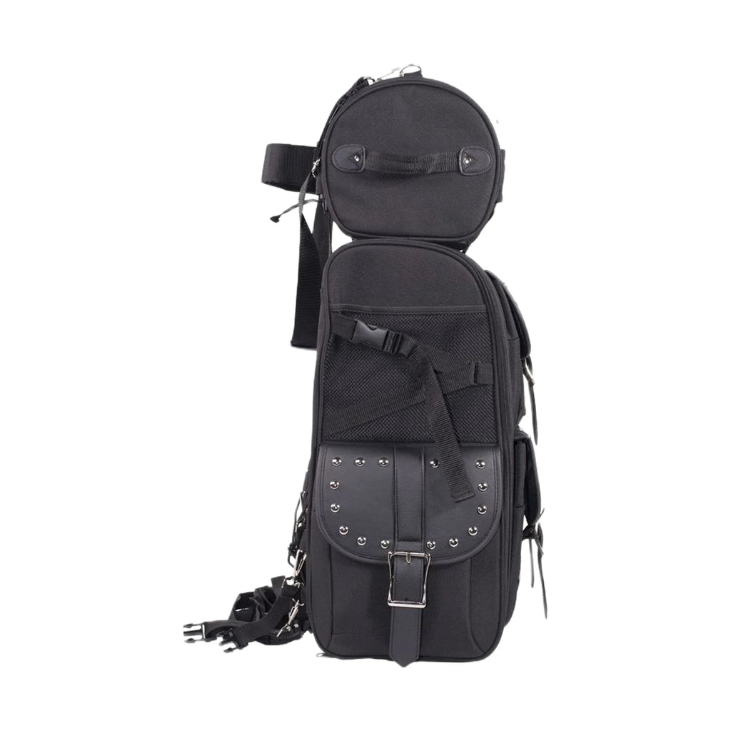 Dream Apparel Large PVC Motorcycle Sissybar Bag With Studs