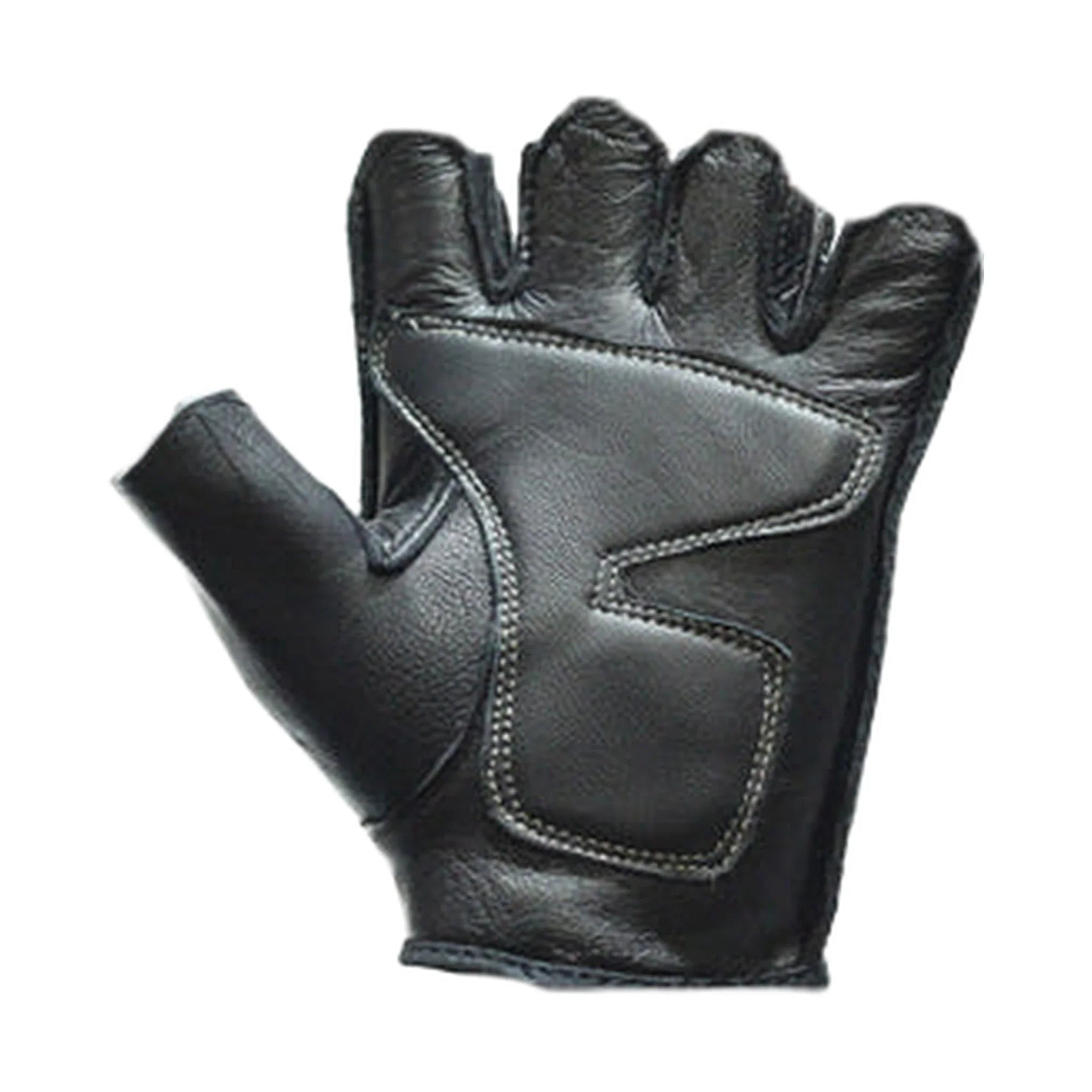 Fingerless Gloves White Flames Biker Style Comfort Grip