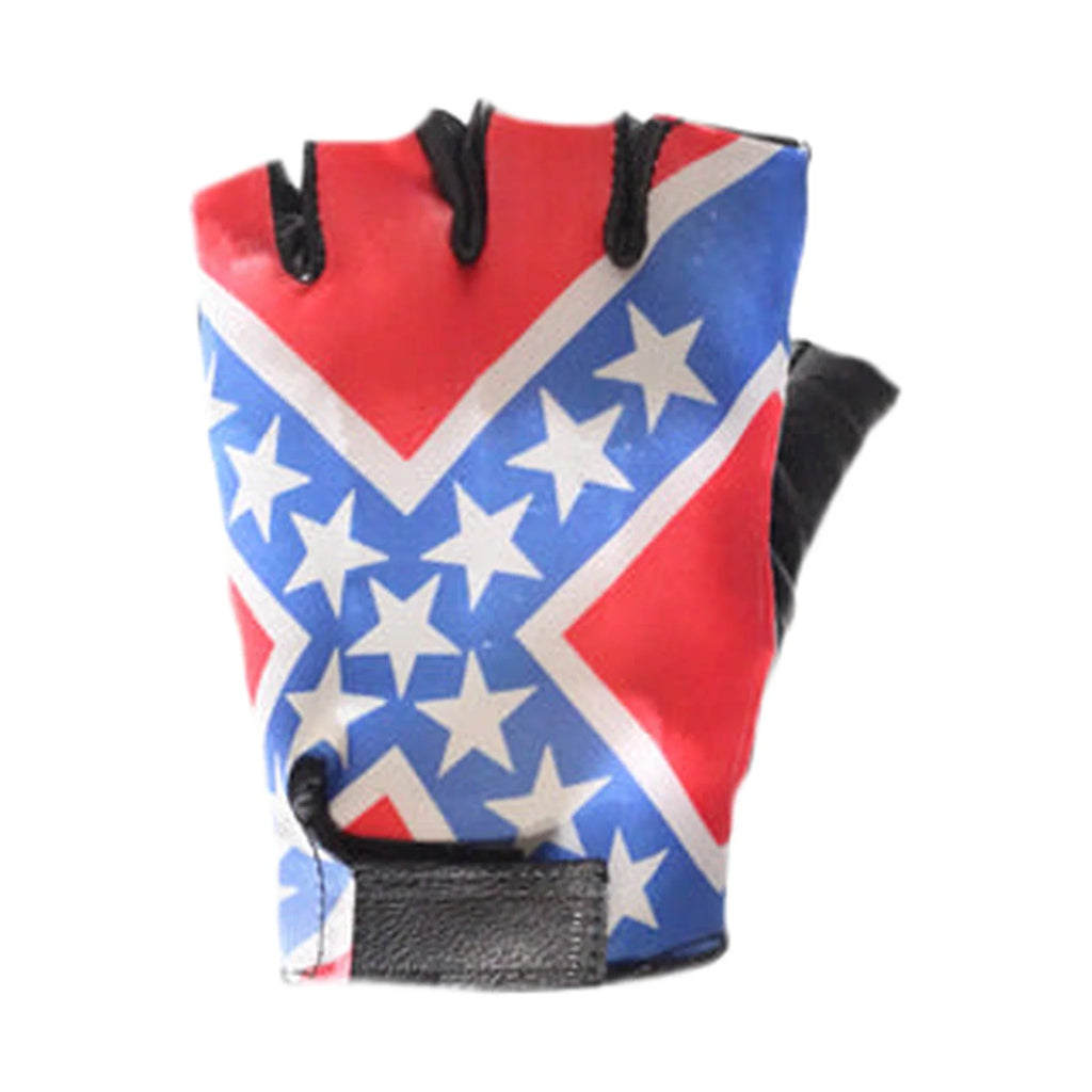 Southern Flag Fingerless Motorcycle Gloves Biker Gear Durable