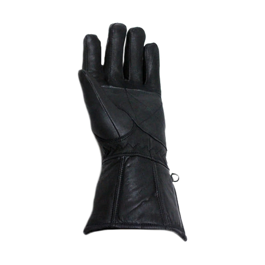 Leather Motorcycle Gloves Gauntlet Style Lined with Concho Premium Leather